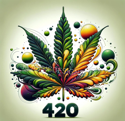 Stylized Cannabis Leaf (PNG)